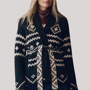 THE GREAT. Reversible Shepherd Cardigan